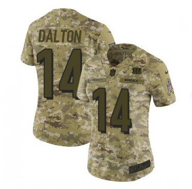Women's Andy Dalton #14 Cincinnati Bengals Salute to Service Limited Player Jersey Camo
