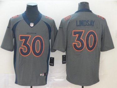Men's Phillip Lindsay #30 Denver Broncos Inverted Legend Limited Player Jersey Gray