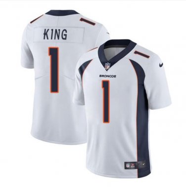 Men's Marquette King #1 Denver Broncos Limited Player Jersey White