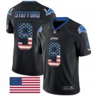 Men's Matthew Stafford #9 Detroit Lions Limited Player Jersey Black USA Flag