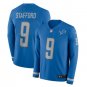 Men's Matthew Stafford #9 Detroit Lions Therma Long Sleeve Player Jersey Blue