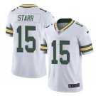 Men's Bart Starr #15 Green Bay Packers Limited Player Jersey White