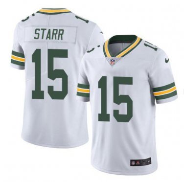 Men's Bart Starr #15 Green Bay Packers Limited Player Jersey White