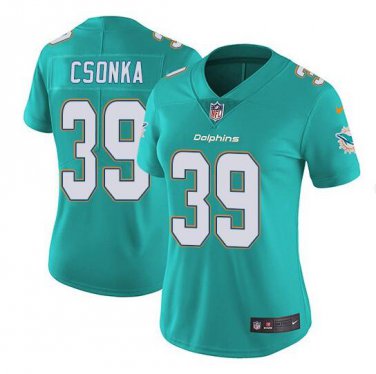 Women's Larry Csonka #39 Miami Dolphins Limited Player Jersey Aqua