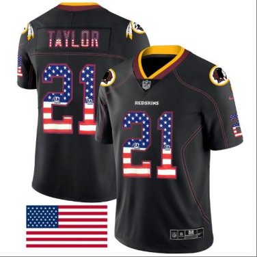 Men's Sean Taylor #21 Washington Redskins Limited Player Jersey Black USA Flag