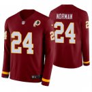 Men's Josh Norman #24 Washington Redskins Therma Long Sleeve Player Jersey Burgundy