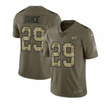 Men's Derrius Guice #29 Washington Redskins Limited Player Jersey Olive camo