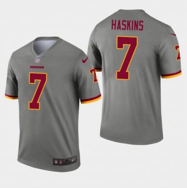 Men's Dwayne Haskins #7 Washington Redskins Inverted Legend Player Jersey Gray