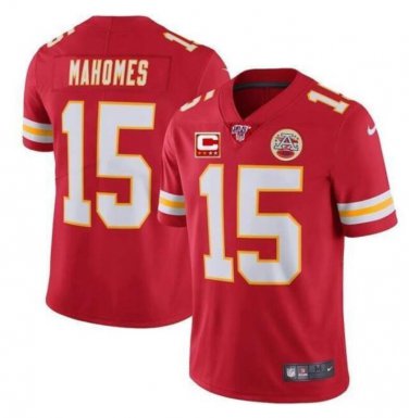 Men's Patrick Mahomes #15 Kansas City Chiefs 100th Season Limited Player Jersey Red