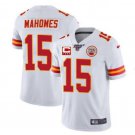 Men's Patrick Mahomes #15 Kansas City Chiefs 100th Season Limited Player Jersey White