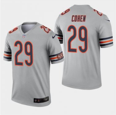 Men's Tarik Cohen #29 Chicago Bears Inverted Legend Limited Player Jersey Silver