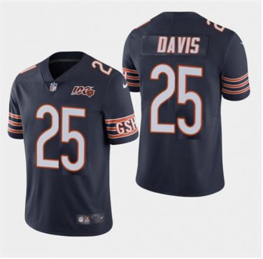 Men's Mike Davis #25 Chicago Bears 100th Anniversary Limited Player Jersey Navy