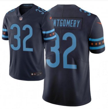 Men's David Montgomery #32 Chicago Bears City Edition Limited Player Jersey Navy