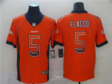 Men's Joe Flacco #5 Denver Broncos Limited Player Jersey Orange Drift Fashion