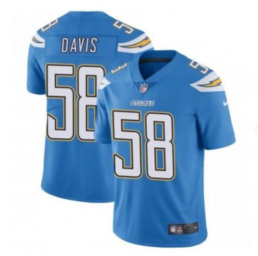 Men's Thomas Davis #58 Los Angeles Chargers Limited Player Jersey Light Blue