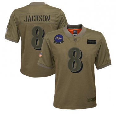 Youth Lamar Jackson #8 Baltimore Ravens 2019 Salute to Service Limited Player Jersey Camo