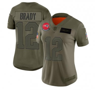 Women's Tom Brady #12 New England Patriots 2019 Salute to Service Limited Jersey Camo