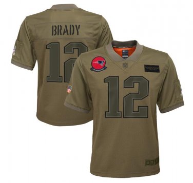 Youth Tom Brady #12 New England Patriots 2019 Salute to Service Limited Player Jersey Camo