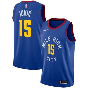 Men's Nikola Jokic #15 Denver Nuggets Swingman Jersey Statement Edition Blue