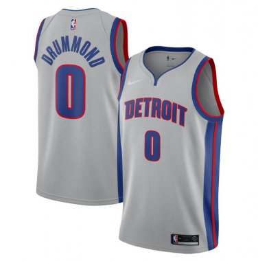 Men's Andre Drummond #0 Detroit Pistons Swingman Jersey Statement Edition Silver