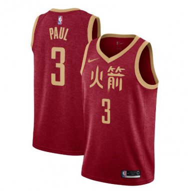 Men's Chris Paul #3 Houston Rockets City Edition Jersey Red