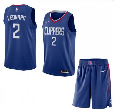 Men's Kawhi Leonard #2 LA Clippers 2019/20 Swingman Jersey + Pants Blue