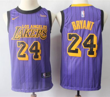 Men's Kobe Bryant #24 Los Angeles Lakers 2019/20 Swingman Jersey City Edition Purple