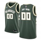 Custom Men's Milwaukee Bucks Swingman Jersey Green Icon Edition