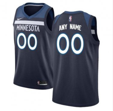 Custom Men's Minnesota Timberwolves Swingman Jersey Navy Icon Edition