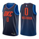 Men's Russell Westbrook #0 Oklahoma City Thunder Swingman Jersey Navy Statement Edition