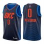 Men's Russell Westbrook #0 Oklahoma City Thunder Swingman Jersey Navy Statement Edition