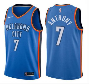 Men's Carmelo Anthony #7 Oklahoma City Thunder Swingman Jersey Blue Icon Edition