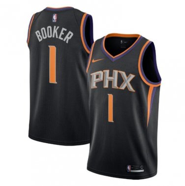 Men's Devin Booker #1 Phoenix Suns Swingman Jersey Black Statement Edition