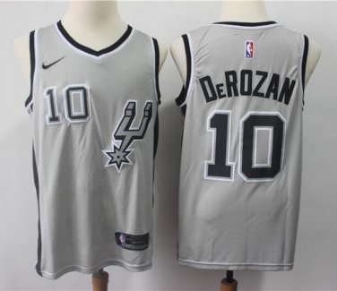 Men's DeMar DeRozan #10 San Antonio Spurs Swingman Jersey Silver Statement Edition