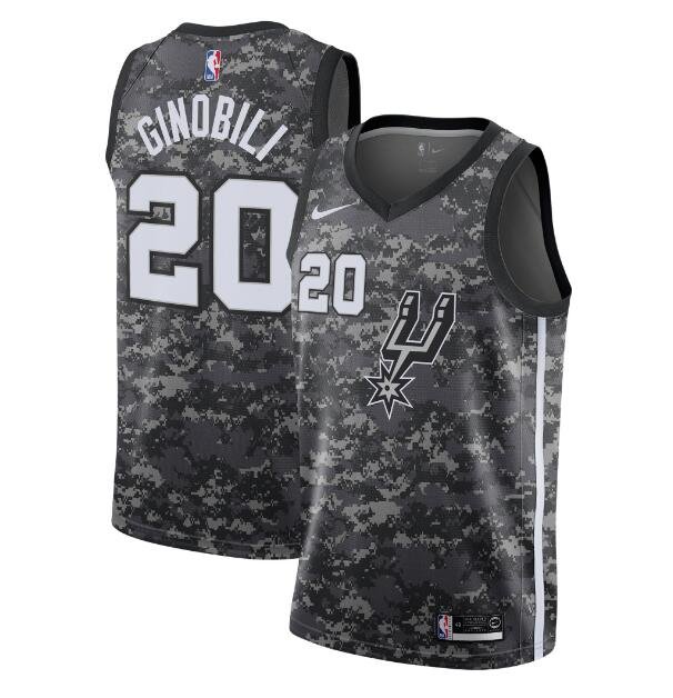 Manu Ginobili San Antonio Spurs #20 Camouflage Swingman Jersey