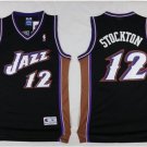 Men's John Stockton #12 Utah Jazz Throwback Jersey Black