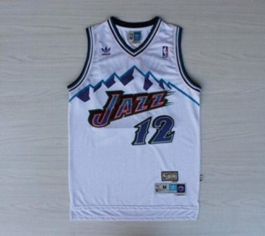 Men's John Stockton #12 Utah Jazz Throwback Jersey White