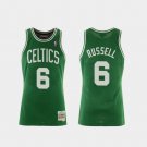 Men's Bill Russell #6 Boston Celtics Hardwood Classics Jersey Green