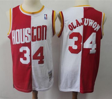 Men's Hakeem Olajuwon #34 Houston Rockets Hardwood Classics Swingman Jersey Red White