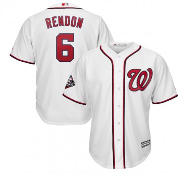 Men's Anthony Rendon #6 Washington Nationals 2019 World Series Bound Cool Base Player Jersey White
