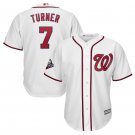 Men's Trea Turner #7 Washington Nationals 2019 World Series Bound Cool Base Player Jersey White