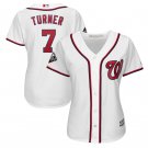 Women's Trea Turner #7 Washington Nationals 2019 World Series Bound Cool Base Player Jersey White
