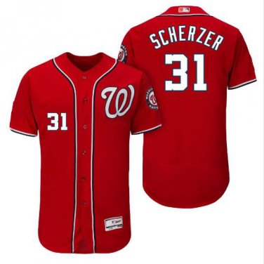 Men's Max Scherzer #31 Washington Nationals Flex Base Team Jersey Red