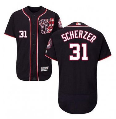 Men's Max Scherzer #31 Washington Nationals Flex Base Team Jersey Navy