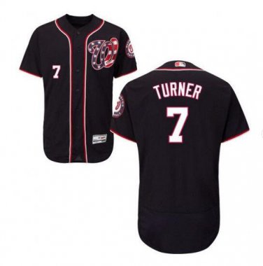 Men's Trea Turner #7 Washington Nationals Flex Base Team Jersey Navy