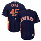 Men's Gerrit Cole #45 Houston Astros 2019 Postseason Cool Base Player Jersey Navy