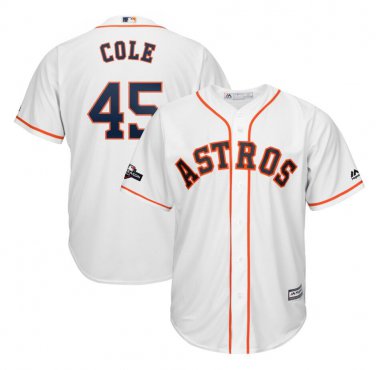Men's Gerrit Cole #45 Houston Astros 2019 Postseason Cool Base Player Jersey White