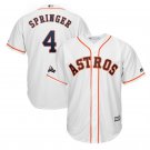 Men's George Springer #4 Houston Astros 2019 Postseason Cool Base Player Jersey White