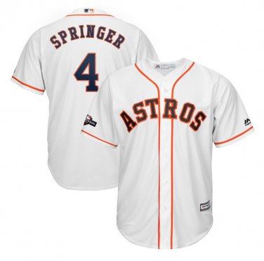 Men's George Springer #4 Houston Astros 2019 Postseason Cool Base Player Jersey White