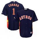 Men's Carlos Correa #1 Houston Astros 2019 Postseason Cool Base Player Jersey Navy